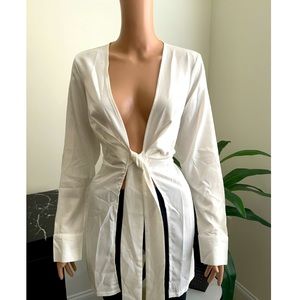 Ivory Front Tie Sexy Blazer!